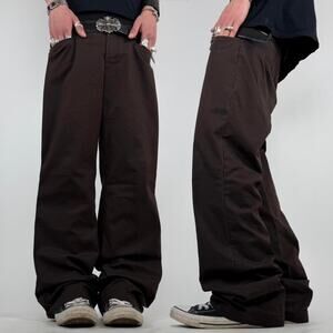 Vintage y2k baggy wide leg faded brown grunge skater pants